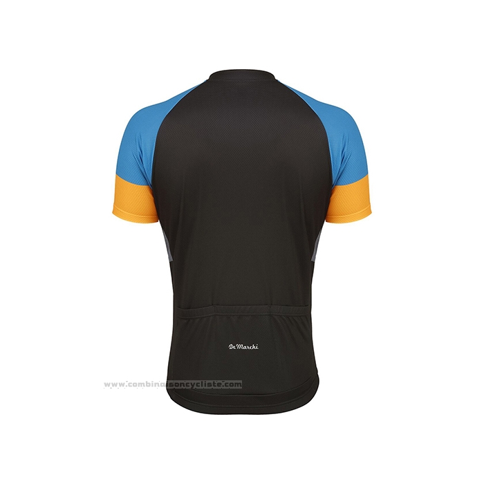 2021 Maillot Cyclisme de Marchi Jaune Bleu Gris Manches Courtes et Cuissard